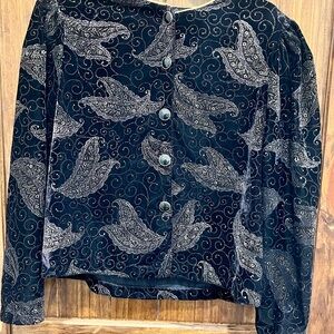 Elegant Black and Silver Vintage Jeri Marque Blazer